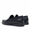Mocasines Lobo Como de hombre negros de piel con antifaz clásico