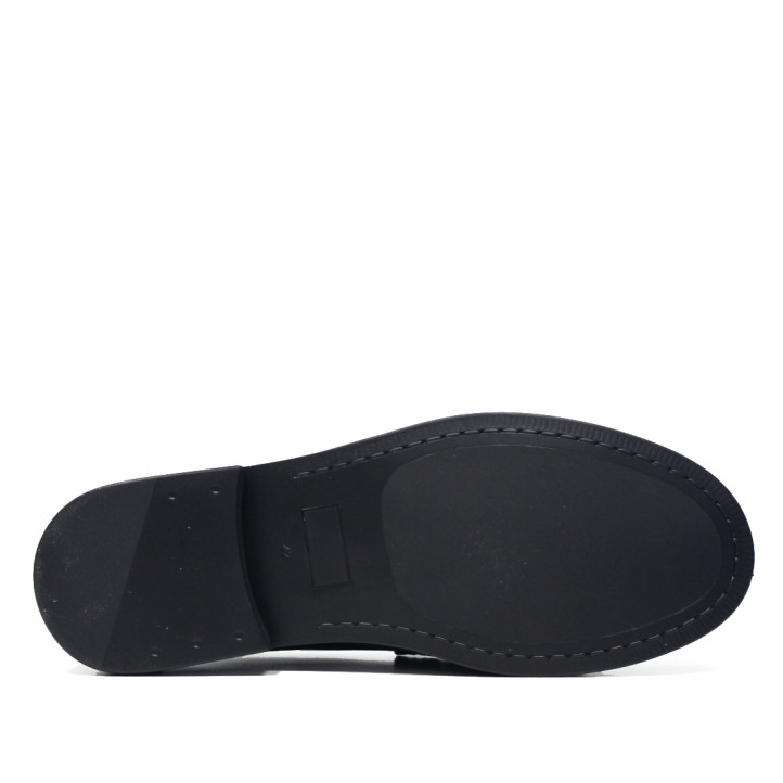 Mocasines Lobo Como de hombre negros de piel con antifaz clásico - Querol online