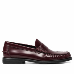 Mocasines Lobo Como de hombre granates de piel con antifaz clásico - Querol online