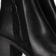 Botins de taló Chika 10 de dona negres amb taló ample, cremallera lateral i sola track - Querol online