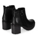Botines tacón Chika 10 de mujer negros con tacón ancho, cremallera lateral y suela track - Querol online