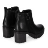 Botines tacón Chika 10 de mujer negros con tacón ancho, cremallera lateral y suela track
