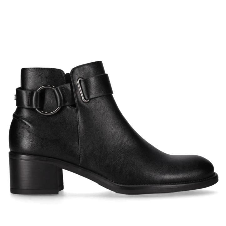 Botins Chika 10 de dona negres amb taló mitjà i sivella metàl·lica lateral - Querol online