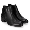 Botines Chika 10 de mujer negros con tacón medio y hebilla metálica lateral