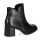 Botines Chika 10 de mujer negros con tacón ancho y remaches metálicos laterales - Querol online