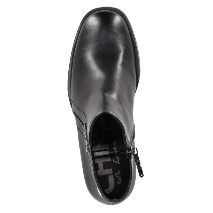 Botins Chika 10 de dona negres amb taló ample i reblons metàl·lics laterals - Querol online