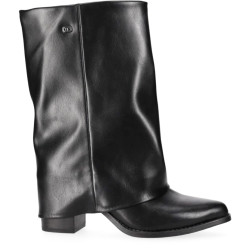Botas Chika 10 de mujer negras de caña media ancha con tacón de 5 cm - Querol online
