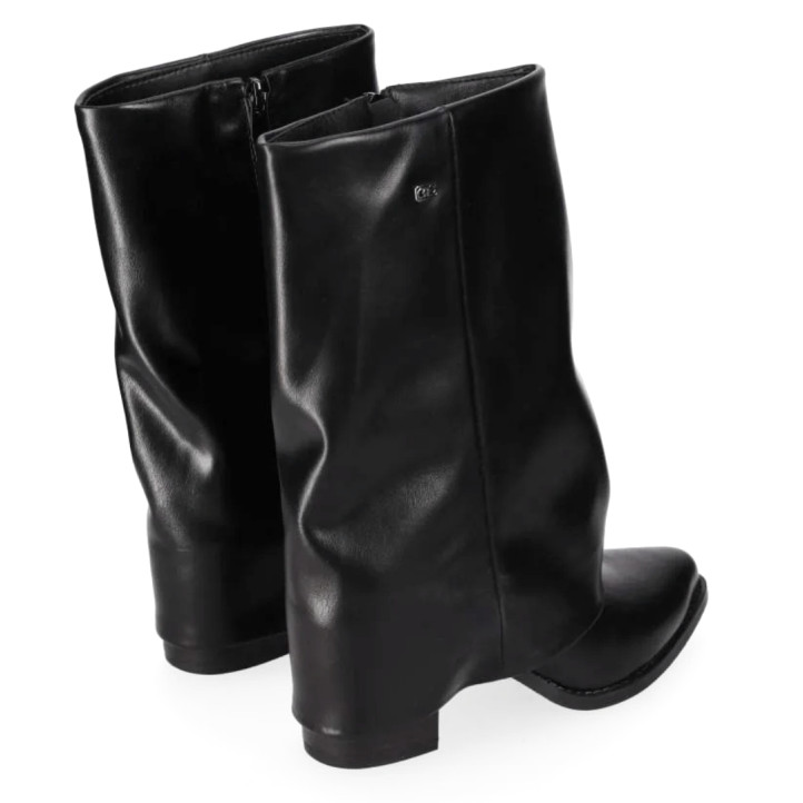 Botas Chika 10 de mujer negras de caña media ancha con tacón de 5 cm - Querol online