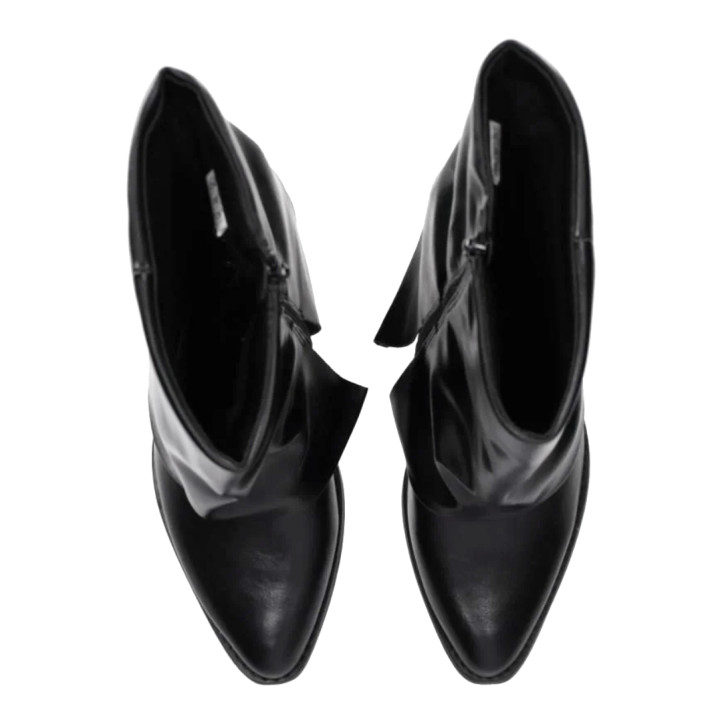 Botas Chika 10 de mujer negras de caña media ancha con tacón de 5 cm - Querol online