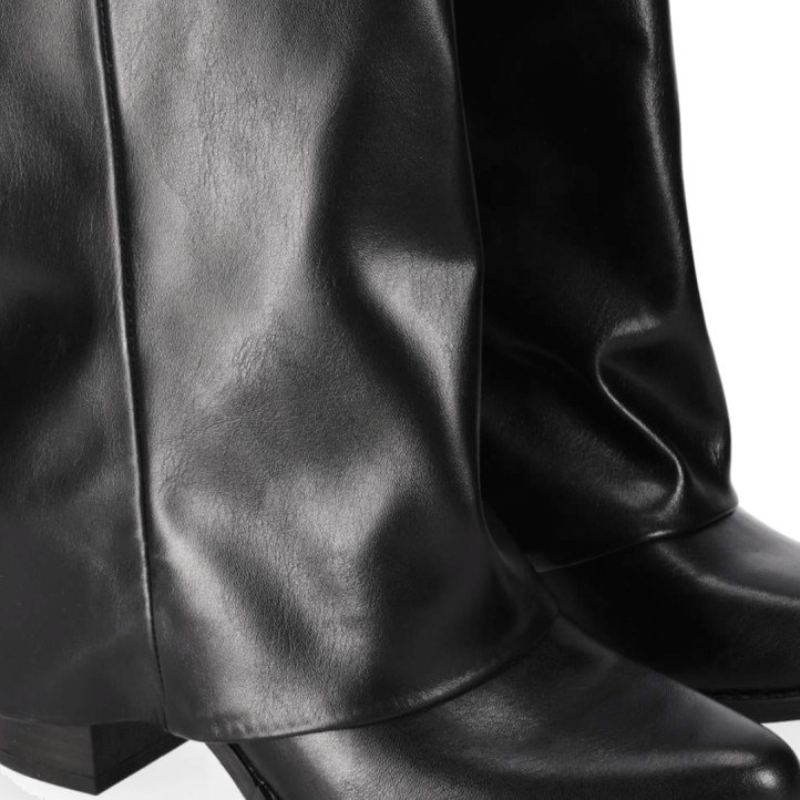 Botas Chika 10 de mujer negras de caña media ancha con tacón de 5 cm - Querol online