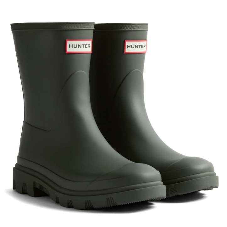 Botes aigua Hunter Downpour Short unisex verd oliva fosc de canya curta impermeables - Querol online