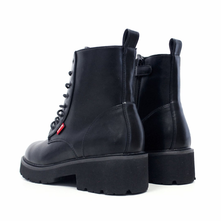 Botins Levi's militars de dona negres amb cordons i sola track - Querol online