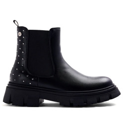 Botines Gioseppo Chelsea de niña negros con tachuelas y suela track - Querol online