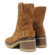 Botins Marila de pell color cuir amb sivella lateral i taló ample - Querol online