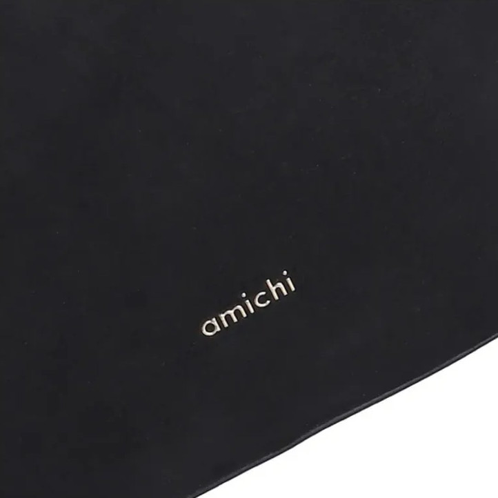 Bolso AMICHI de hombro Musa negro con acabado de antelina y asa ajustabl - Querol online