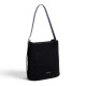 Bolso AMICHI de hombro Musa negro con acabado de antelina y asa ajustabl - Querol online