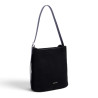 Bolso AMICHI de hombro Musa negro con acabado de antelina y asa ajustabl