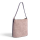 Bolso AMICHI de hombro Musa en color taupe con acabado de antelina y asa - Querol online