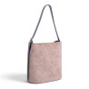 Bolso AMICHI de hombro Musa en color taupe con acabado de antelina y asa