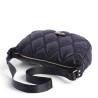 Bandolera AMICHI negro acolchado con pespuntes de rombos y asa aju