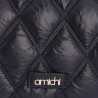 Bandolera AMICHI negro acolchado con pespuntes de rombos y asa aju