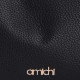 Bossa AMICHI d'espatlla negra amb textura granulada i costures a contrast - Querol online
