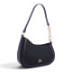 Bolso Don Algodón de hombro negro con efecto trenzado y cadena dorada - Querol online