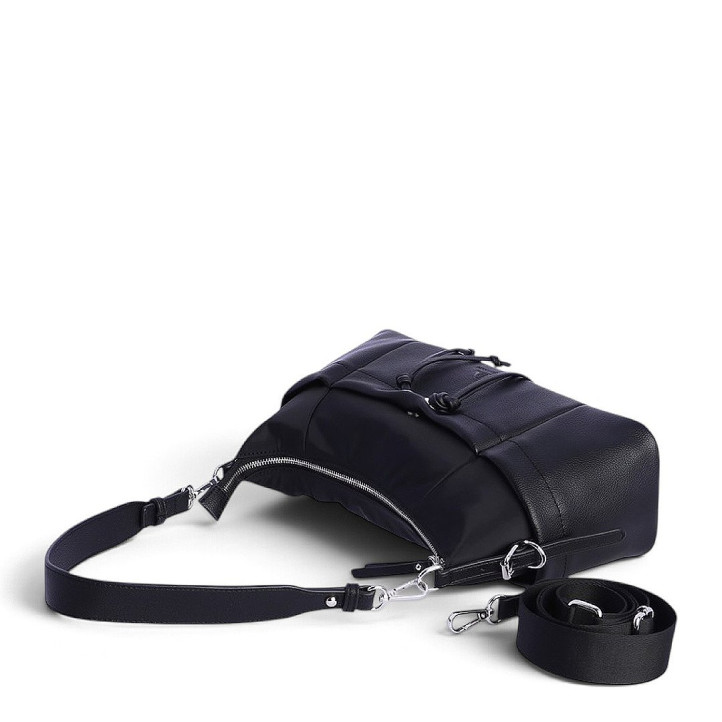 Bossa AMICHI d'espatlla negra amb butxaques i cordons decoratius - Querol online