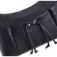 Bolso AMICHI de hombro negro con bolsillos y cordones decorativos - Querol online