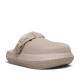 Zuecos Nicoboco de mujer beige con hebilla ajustable y forro suave - Querol online