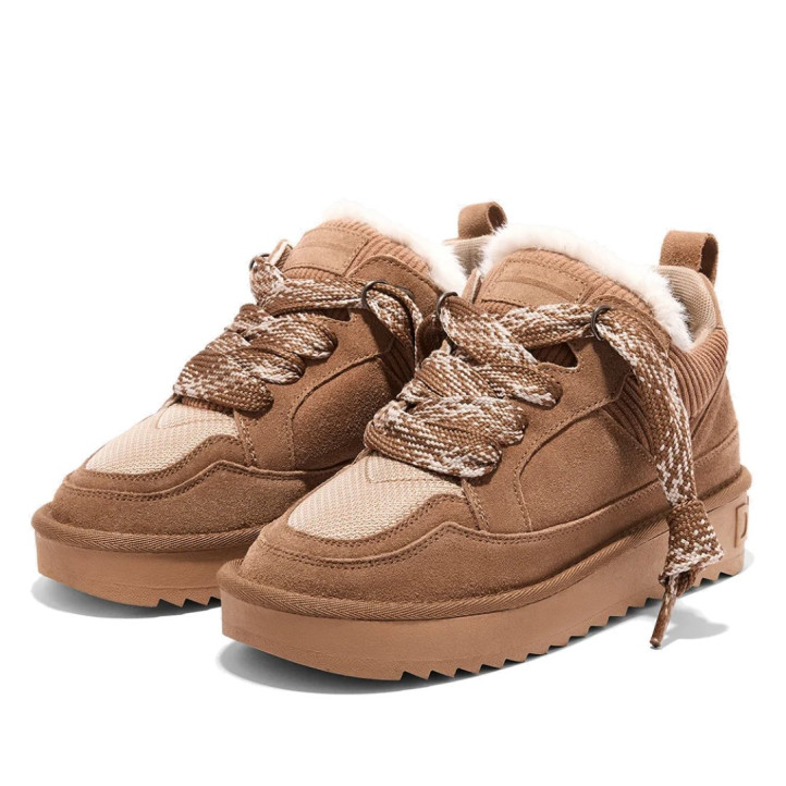 Botas australianas D.Franklin Nordic Snk de mujer camel con ante y forro de pelo - Querol online