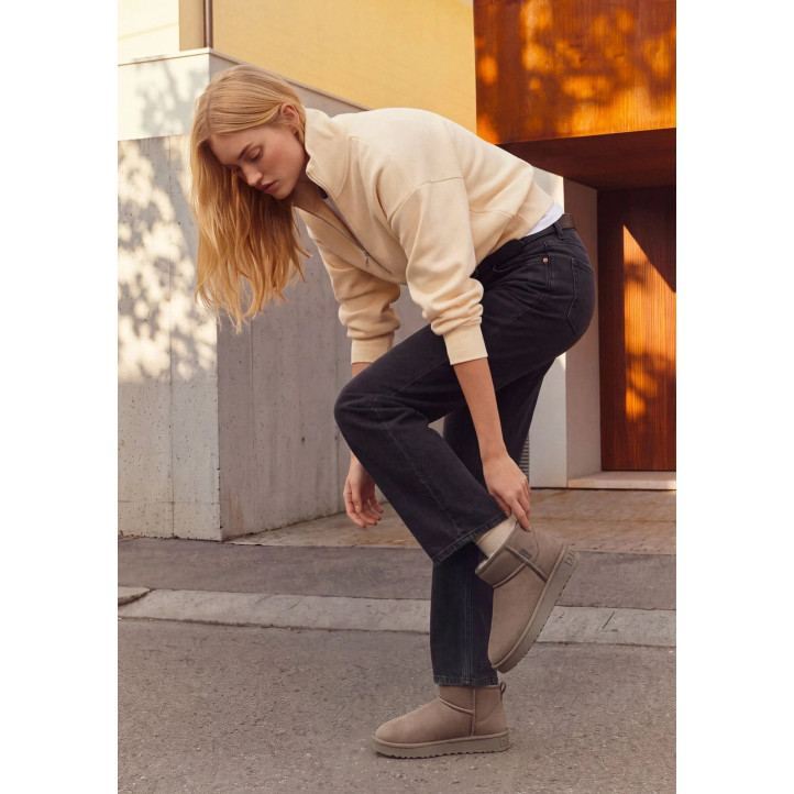 Botas australianas FRANKLIN Nordic Low Basic de mujer color taupe con pelo interior - Querol online