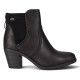 Botines tacón Chika 10 negros con costuras decorativas y tacón ancho de 6 cm - Querol online