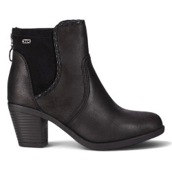 Botins de taló Chika 10 negres amb costures decoratives i taló ample de 6 cm - Querol online