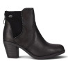 Botines tacón Chika 10 negros con costuras decorativas y tacón ancho de 6 cm