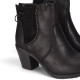 Botines tacón Chika 10 negros con costuras decorativas y tacón ancho de 6 cm - Querol online