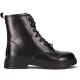 Botines Chika 10 militares negros de piel vegana con cordones y tacón bajo - Querol online