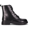 Botins Chika 10 militars negres de pell vegana amb cordons i taló baix