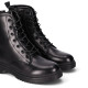 Botins Chika 10 militars negres de pell vegana amb cordons i taló baix - Querol online