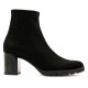 Botines tacón Miss Elastic Menphis negros efecto ante con tacón ancho de 6 cm - Querol online