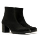 Botines tacón Miss Elastic Menphis negros efecto ante con tacón ancho de 6 cm - Querol online