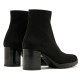 Botines tacón Miss Elastic Menphis negros efecto ante con tacón ancho de 6 cm - Querol online
