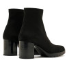 Botines tacón Miss Elastic Menphis negros efecto ante con tacón ancho de 6 cm