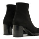 Botines tacón Miss Elastic Menphis negros efecto ante con tacón ancho de 6 cm - Querol online