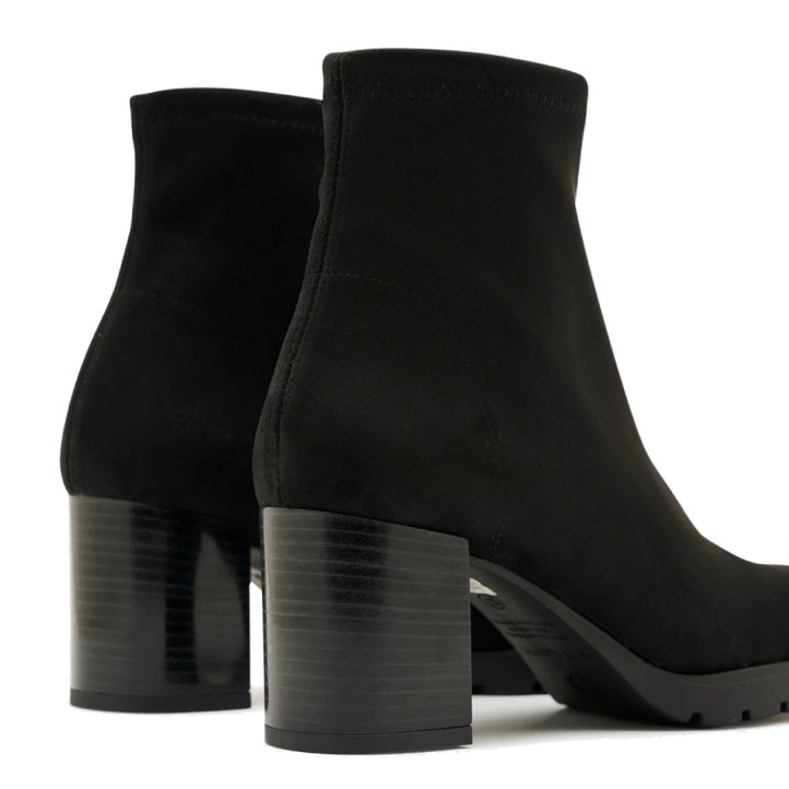 Botins de taló Miss Elastic Menphis negres efecte ant amb taló ample de 6 cm - Querol online