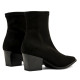 Botines tacón Miss Elastic Texaco negros efecto ante con punta afilada y tacón de 5,5 cm - Querol online