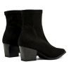 Botins de taló Miss Elastic Texaco negres efecte ant amb punta afilada i taló de 5,5 cm
