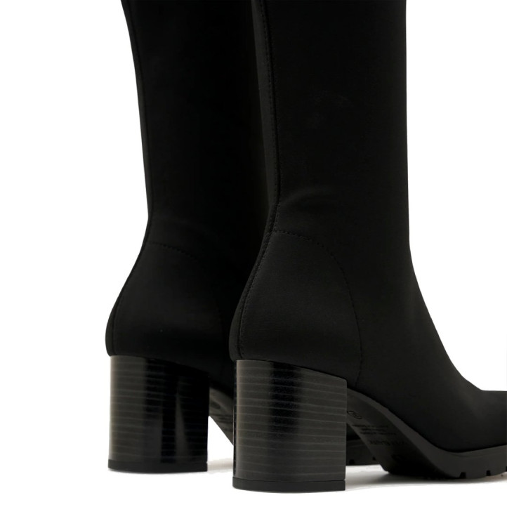 Botas Miss Elastic altas Menphis negras de lycra elástica con tacón de 6 - Querol online