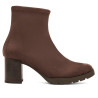 Botines tacón Miss Elastic Menphis marrón testa efecto ante con tacón de 6 cm