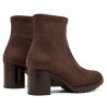 Botines tacón Miss Elastic Menphis marrón testa efecto ante con tacón de 6 cm